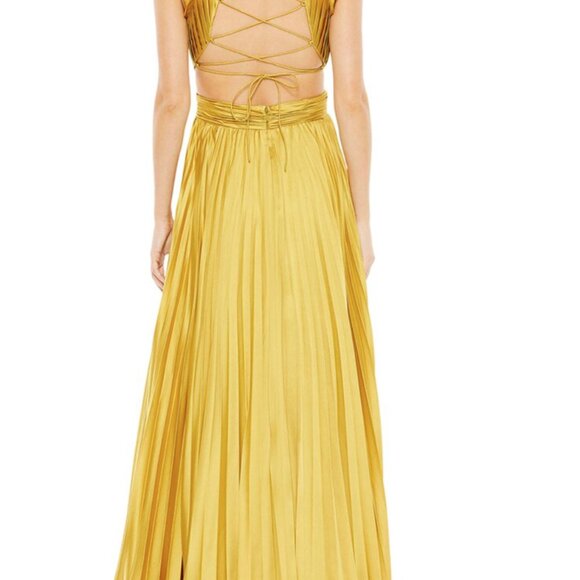 Yellow Pleated Flutter Sleeve A-Line Formal Dress - Size XL 🌟 - Picture 2 of 7
